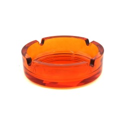 Scrumiera rotunda din sticla, Selena, 10.5 cm, culoare portocaliu